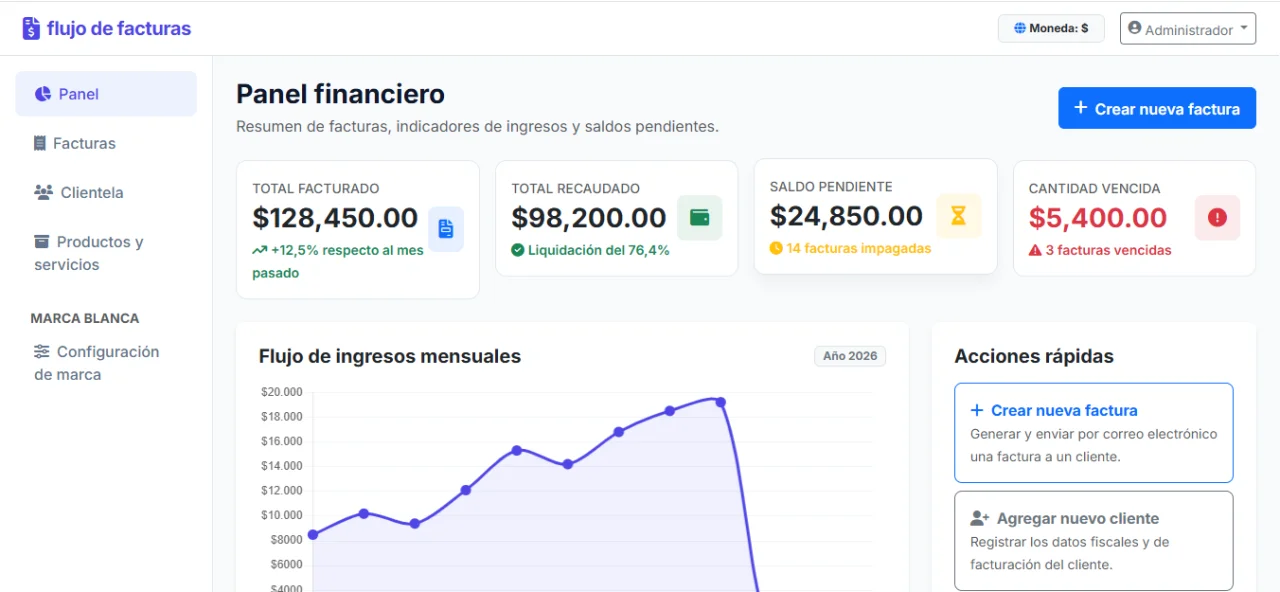 InvoiceFlow – PHP Invoicing & Billing System with Stripe, PDF & Customer Management — screenshot 1