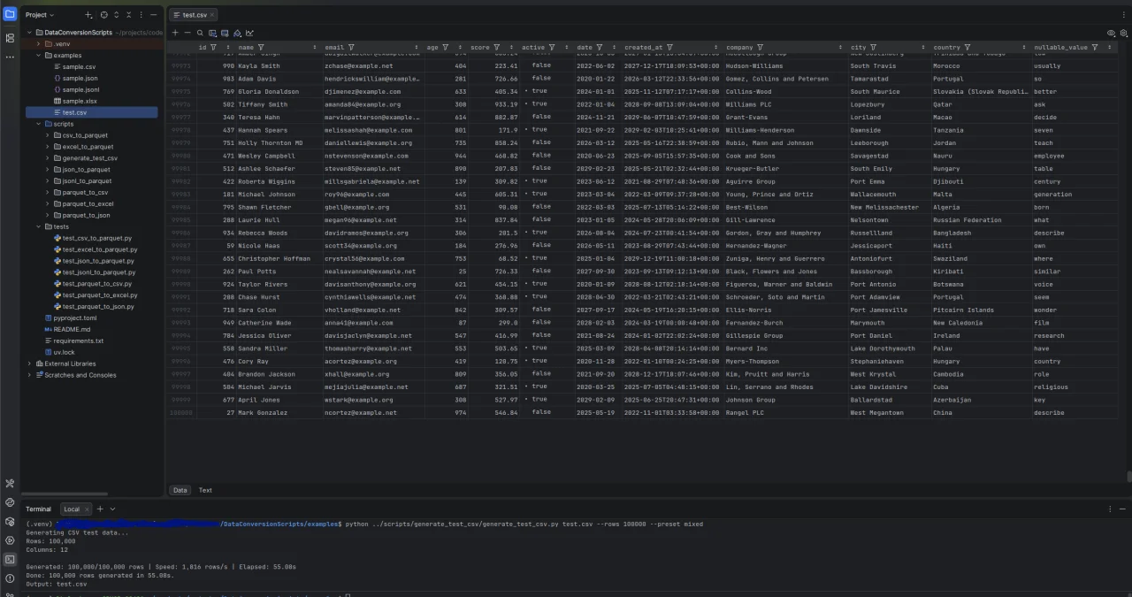 Parquet Conversion CSV, Excel, JSON & JSONL — screenshot 1