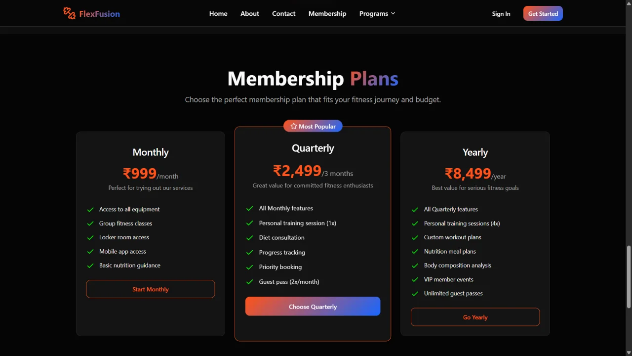 Gym Website Source Code — screenshot 5