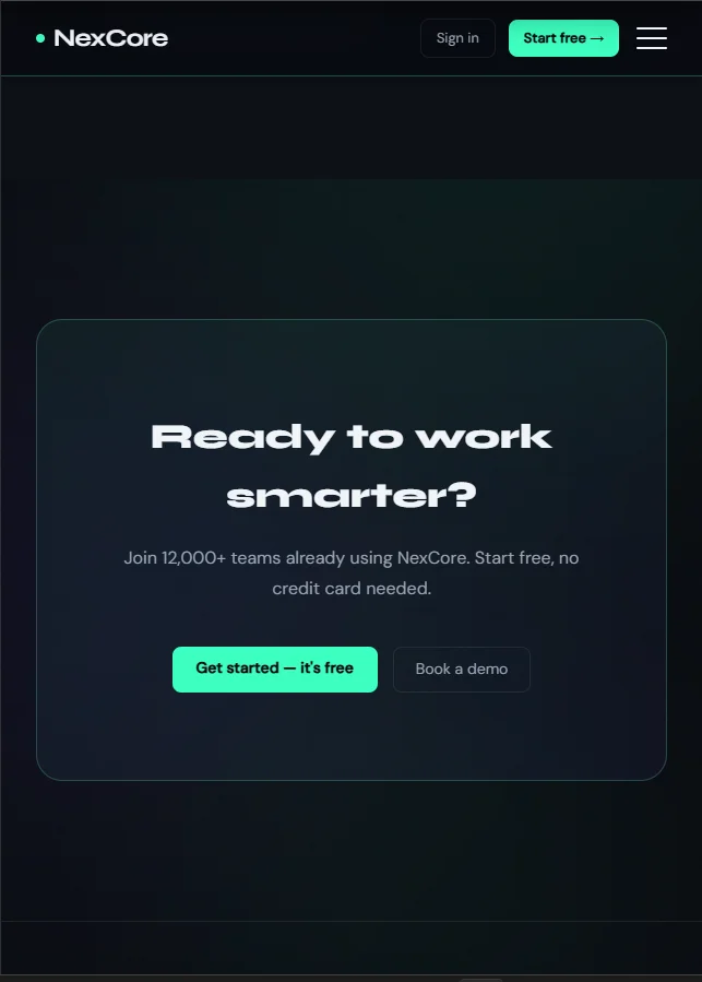 NexCore AI Platform Landing Page — screenshot 5
