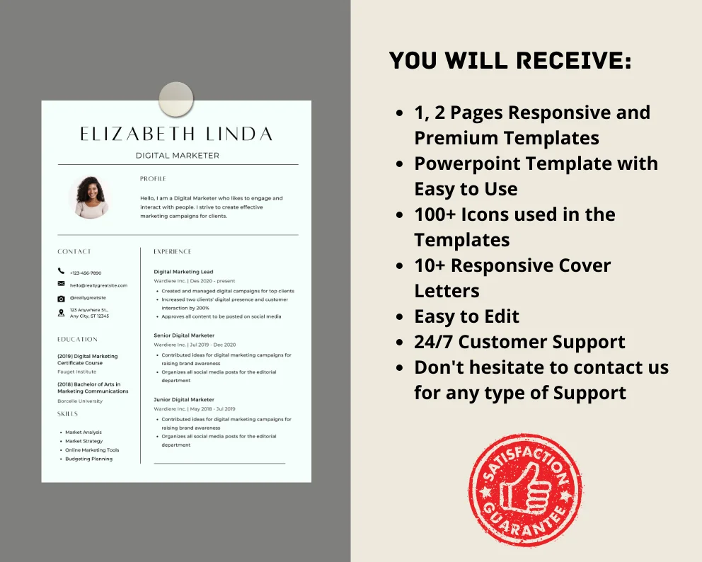 10+ Pack of Professional Resume Templates & Professional Cover Letters 2022 — screenshot 2