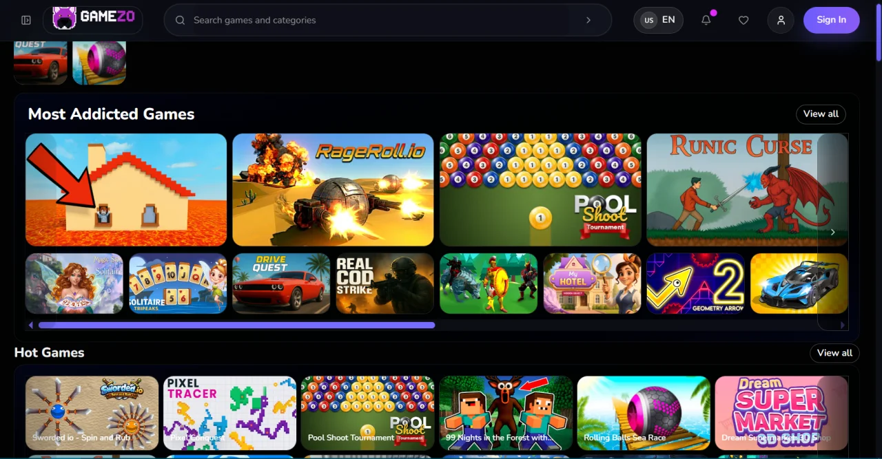 GameZO.live — screenshot 1