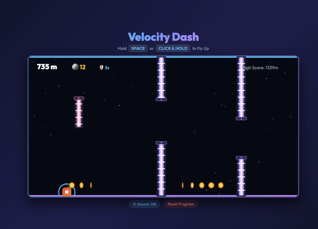 Velocity Dash - Cyber Action Runner HTML5 Game Source Code — screenshot 3