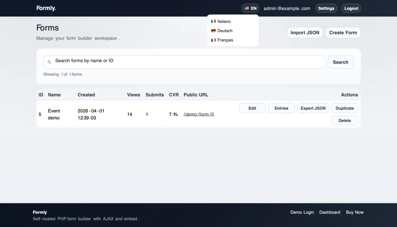 Formly - PHP Form Builder with Drag and Drop — screenshot 4
