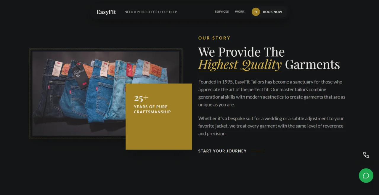 EasyFit Tailors Modern Tailoring & Clothing Shop Website — screenshot 2