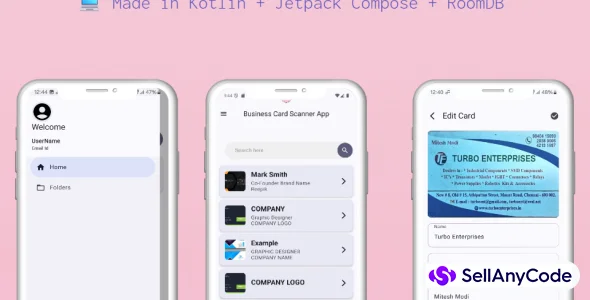 Business Card Scanner App Kotlin OCR + PDF/CSV Export