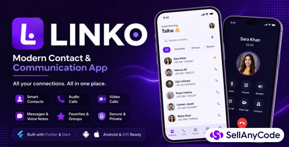 Linko Modern Contact & Communication Flutter App