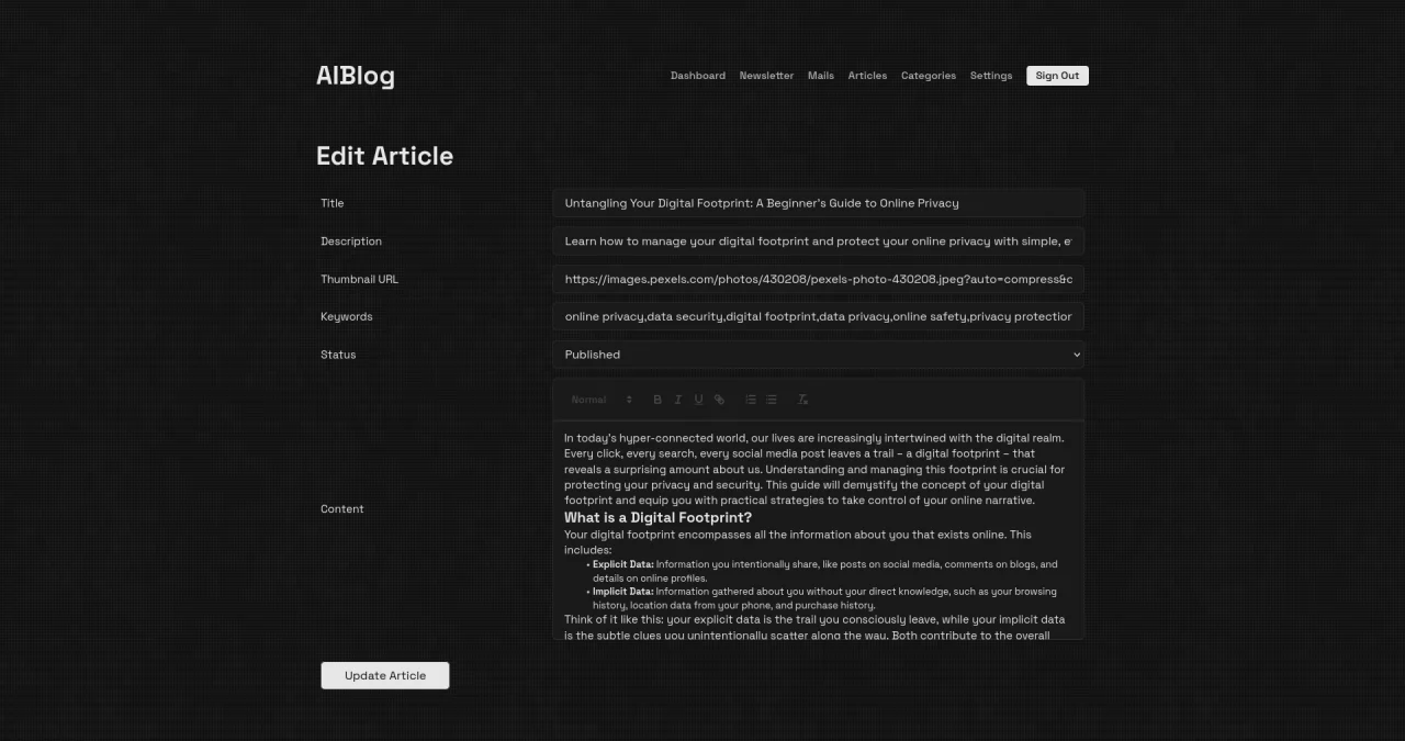 AIBlog PHP Script — screenshot 3
