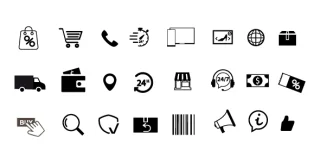 eCommerce Shopping & Delivery Line Icons