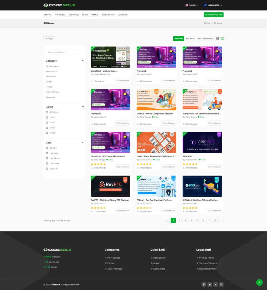 CodeSole - Subscription Based Code and Theme Marketplace — screenshot 1
