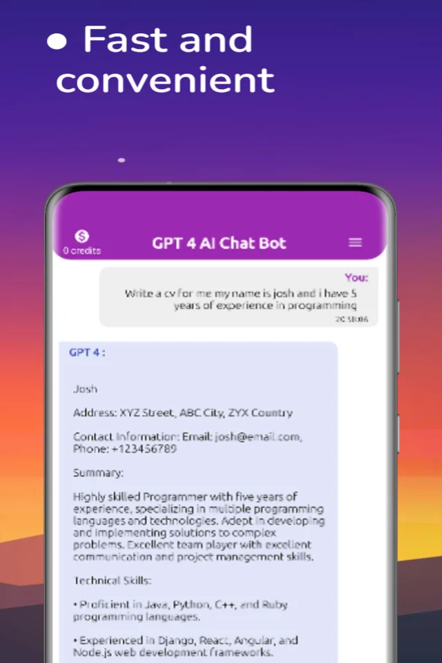 Chat GPT AI: Chat & Voice with AdMob (Rewarded, Banner, Intertitial) — screenshot 3