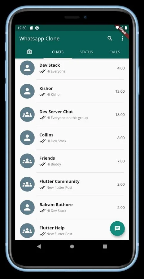 WhatsApp Clone — screenshot 2
