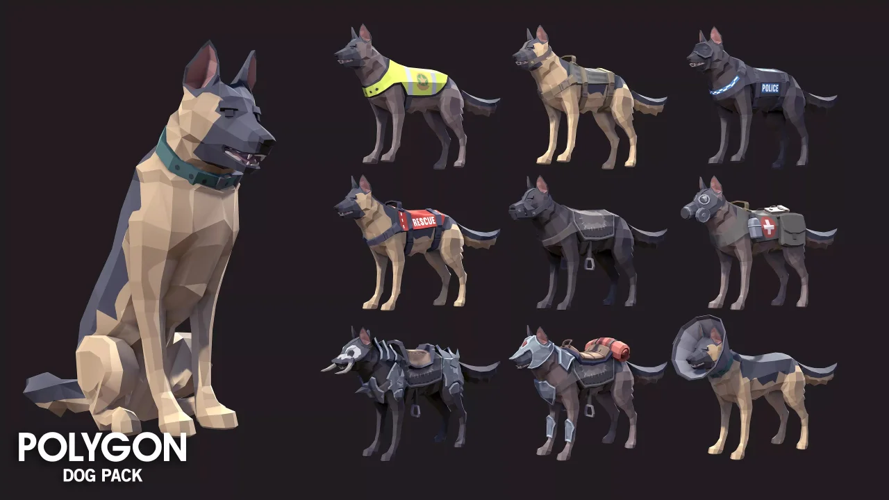 Dog Pack - Synty POLYGON - Dog Animations and Controller — screenshot 6