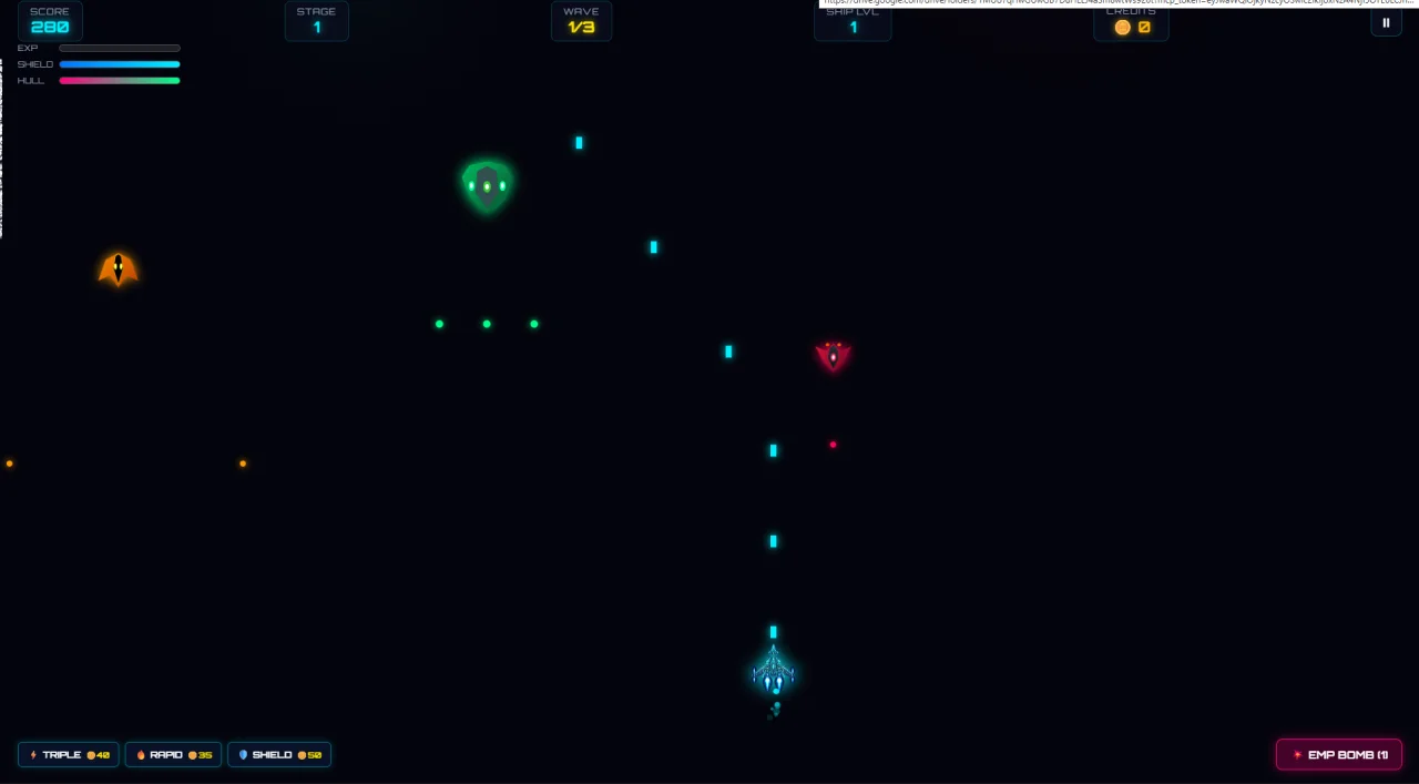 Neon Galaxy: Void Strike - Complete HTML5 Space Shooter Game — screenshot 1
