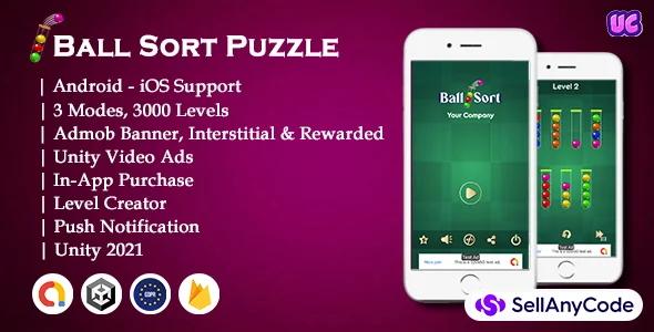 Ball Sort Puzzle (AdMob + Unity Ads + Push Noti.)
