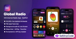 Global Radio iOS Internet Radio App (SwiftUI) | 50,000+ Live Stations, FM Tuner