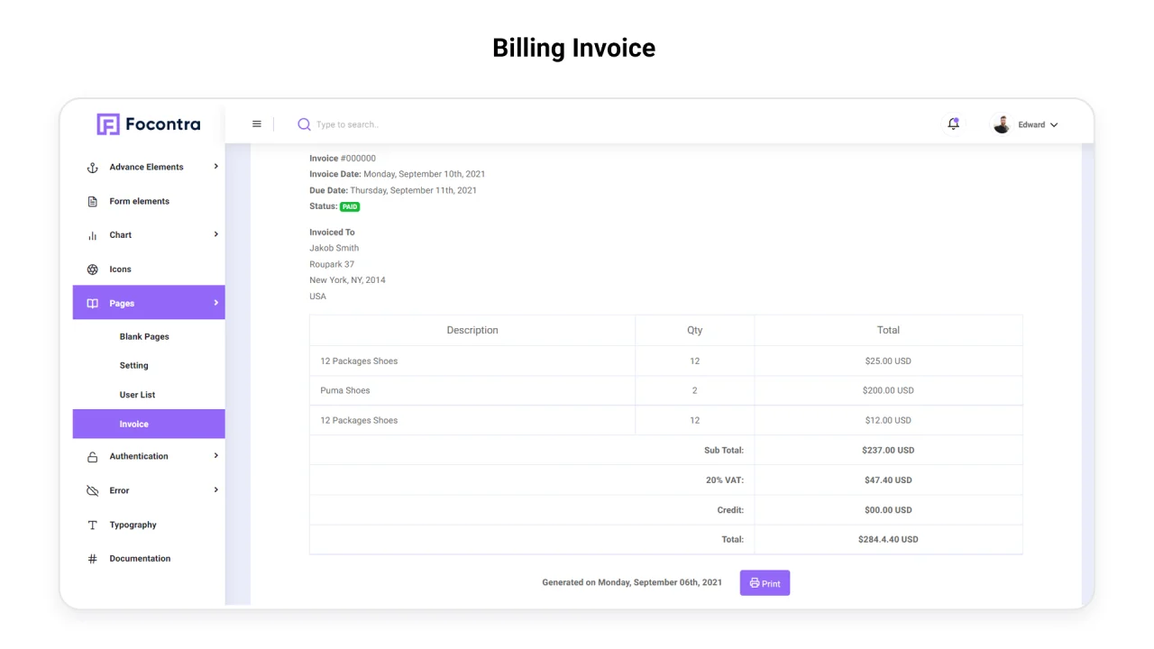 Focontra: Sales & Invoice Admin Dashboard — screenshot 5