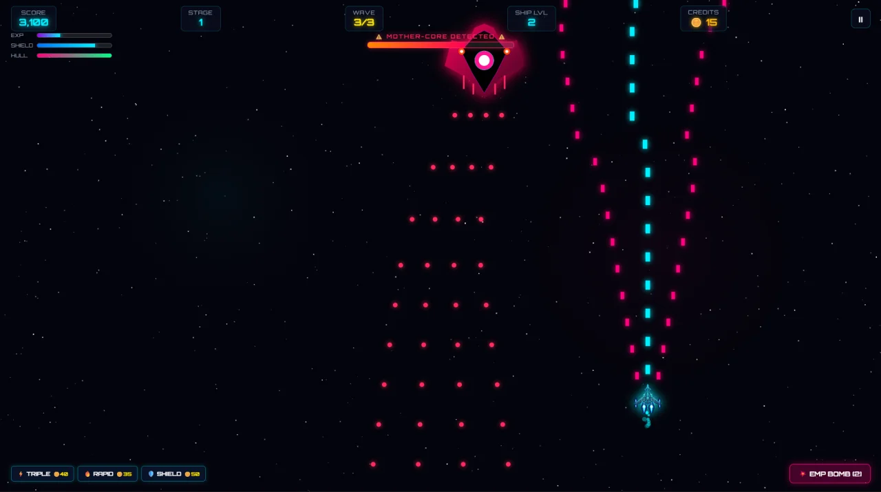 Neon Galaxy: Void Strike - Complete HTML5 Space Shooter Game — screenshot 2