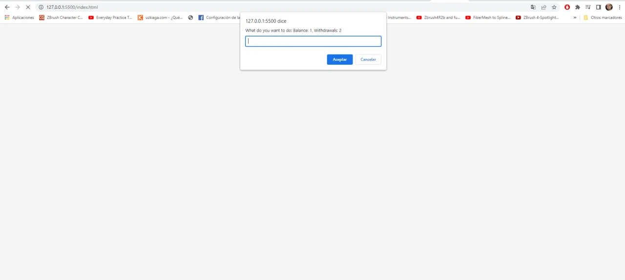 JavaScript ATM Cashier — screenshot 1