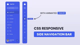 Animated Sidebar Menu Using HTML & CSS & JavaScript | Responsive Dashboard Side Navigation Bar