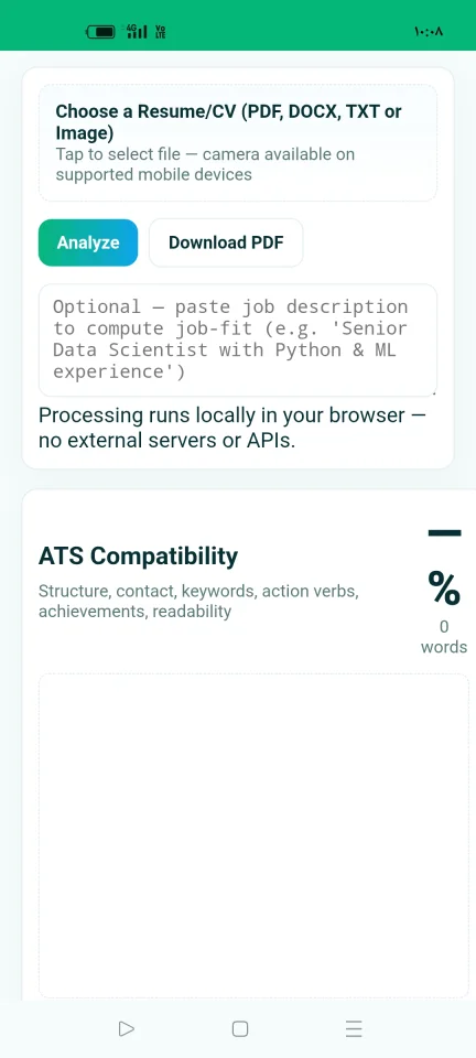 Resume Analyst — screenshot 2