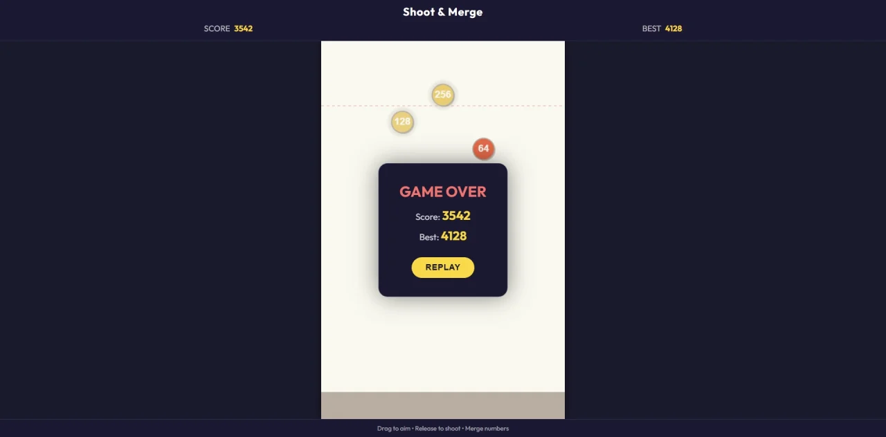 Shoot & Merge 2048 Ball Shooter (HTML5 + Unity) — screenshot 6