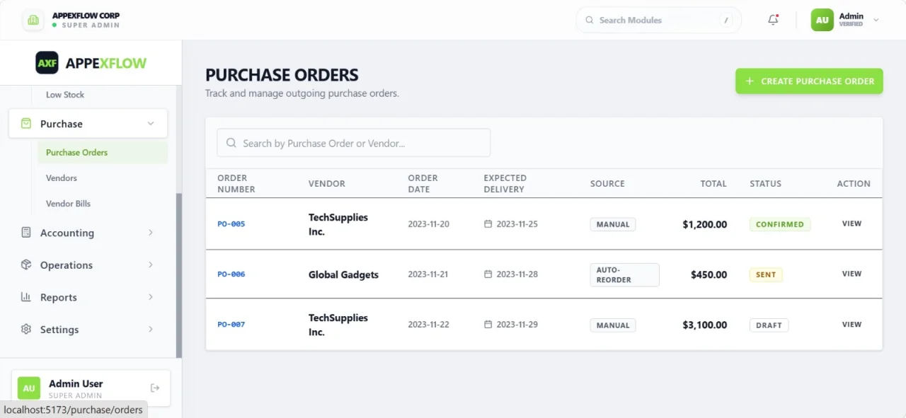 AppeXFlow ERP Modern Industrial Enterprise Resource Planning — screenshot 4