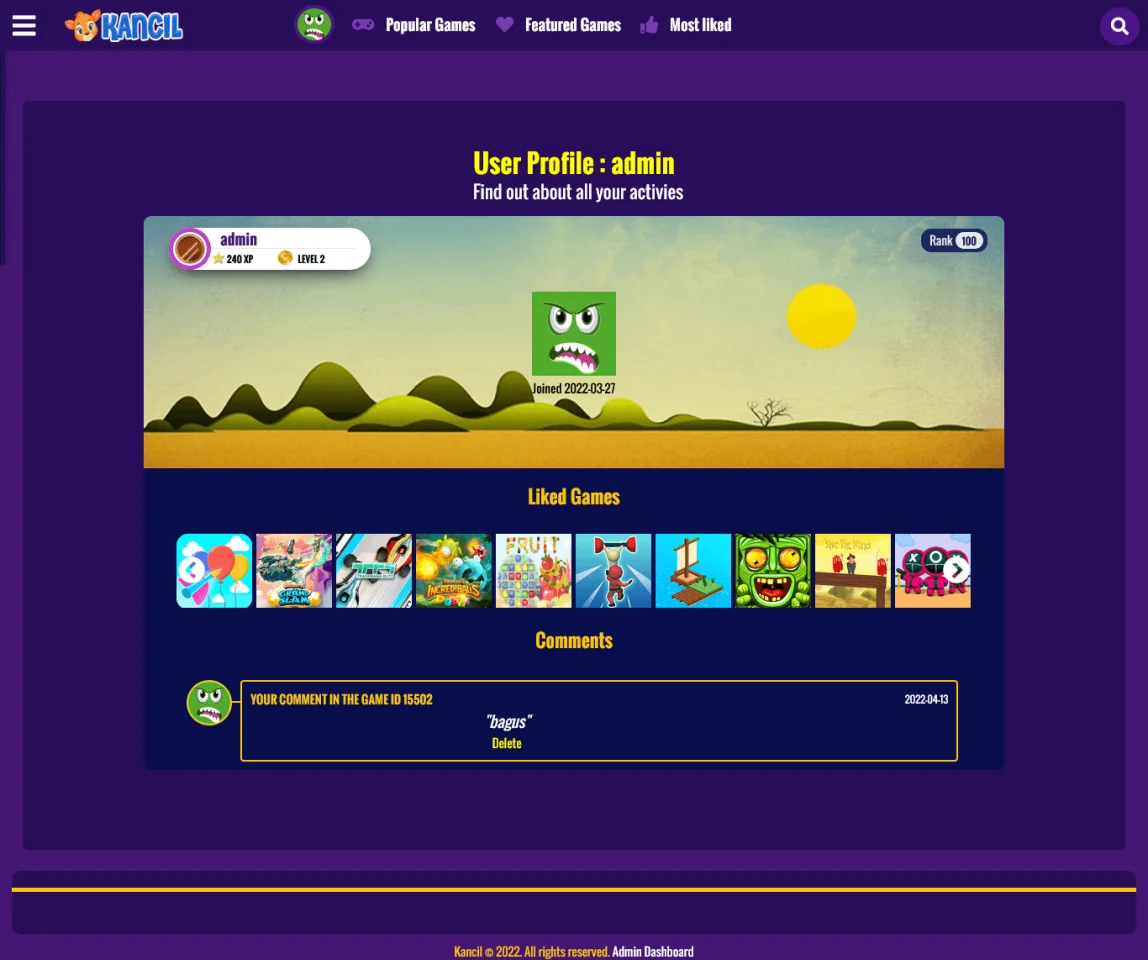 Kancil Theme | CloudArcade - HTML5 / Web Game Portal CMS — screenshot 4