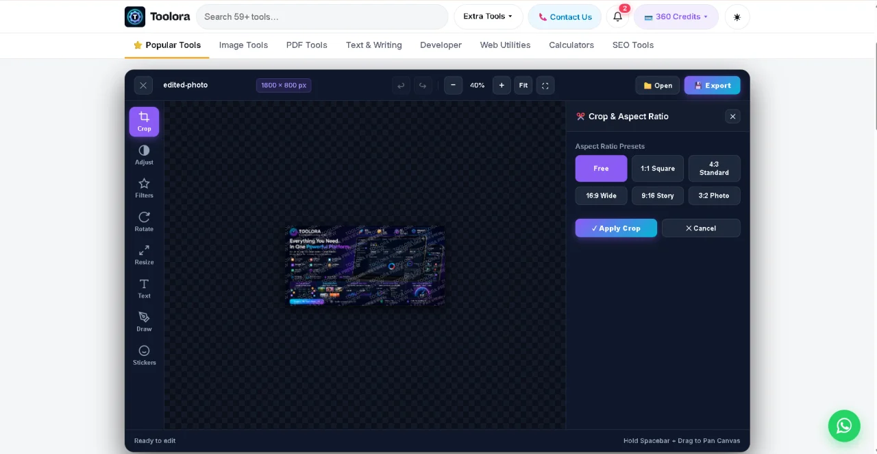 Toolora — In-Browser Canva Alternative, Video Reels Generator & 63+ Micro-SaaS Tools (Laravel 12) — screenshot 5