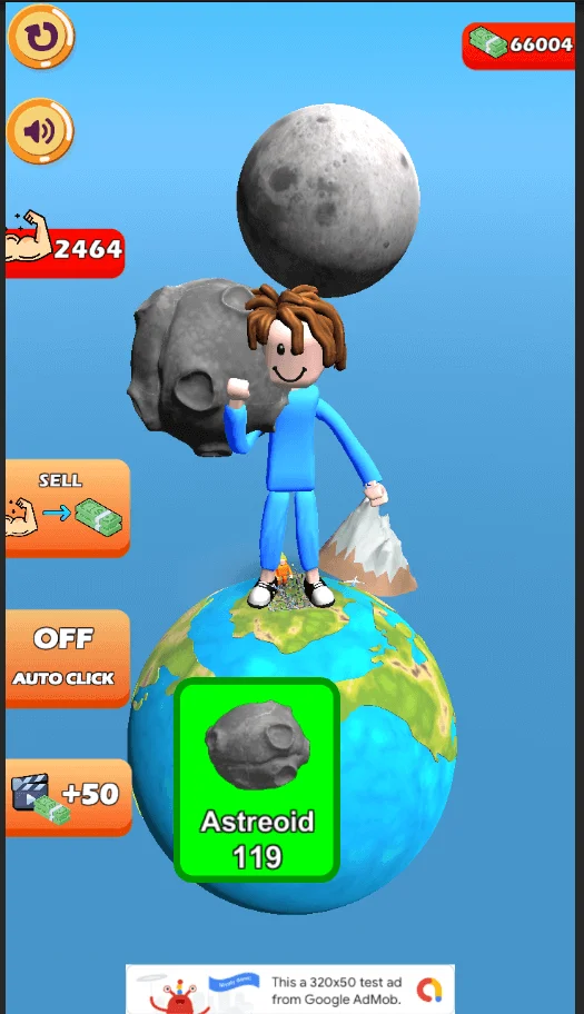Lifting Hero Gym Tap Clicker 3D Game Unity Source Code — screenshot 2