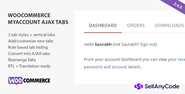 SS WooCommerce Myaccount AJAX Tabs