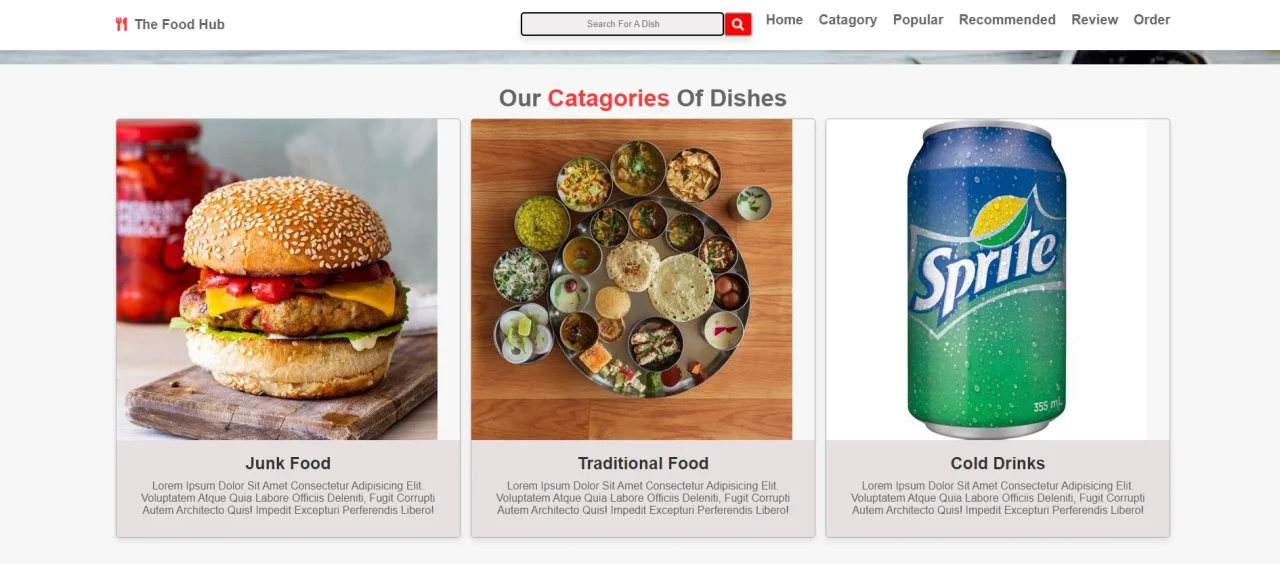 The Food Hub | A Resturant Website — screenshot 2