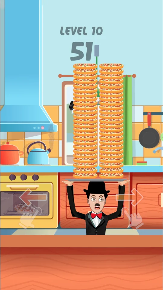 Charlie Chaplin - Pizza Stack Game — screenshot 1