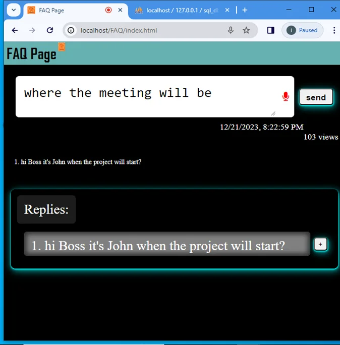FAQ Page — screenshot 2
