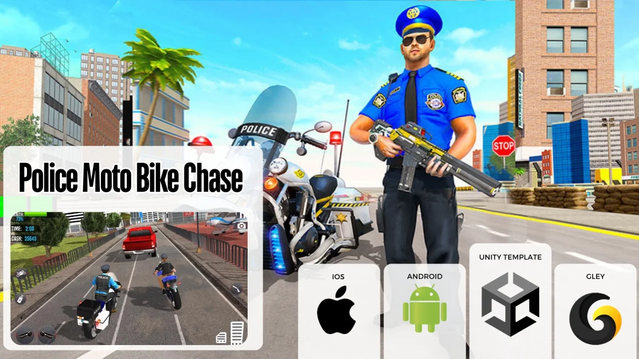 Crime City: Police Moto Bike Chase Games — screenshot 1