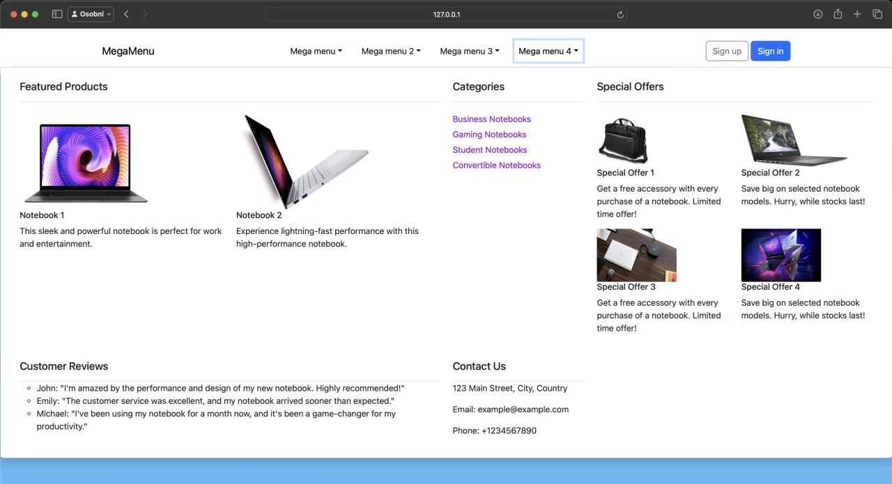 Losik's Mega Menu — screenshot 4