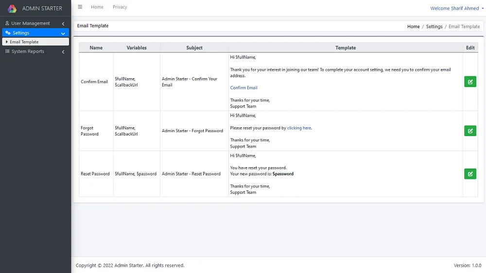 Clean Admin - ASP.NET Core 7 Admin Starter — screenshot 4