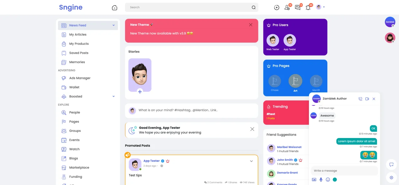 Sngine - Complete Social Network Platform — screenshot 1