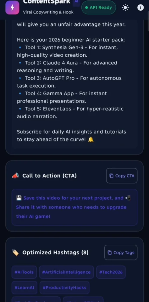 ContentSpark AI AI Social Media Content Generator Android App — screenshot 5
