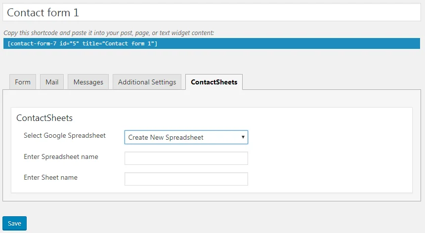 Contact Form 7 Google Spreadsheet Addon — screenshot 2
