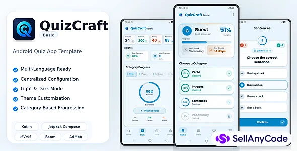 QuizCraft Basic - Android Quiz App Source Code