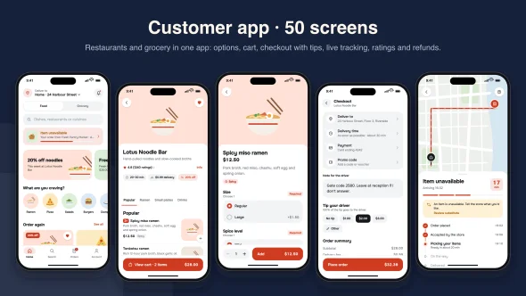 FleetFork - Food & Grocery Delivery Flutter UI Kit — screenshot 2