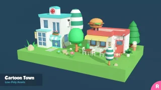 Cartoon Town - Low Poly Assets