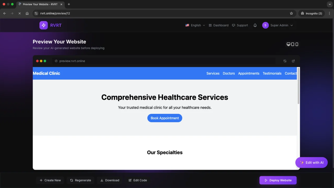 Rvrt - AI-Powered eCommerce Website, Blog & Store + App Creator (Multi-Tenant, Multi-Database, Multi-Domain SaaS) — screenshot 5