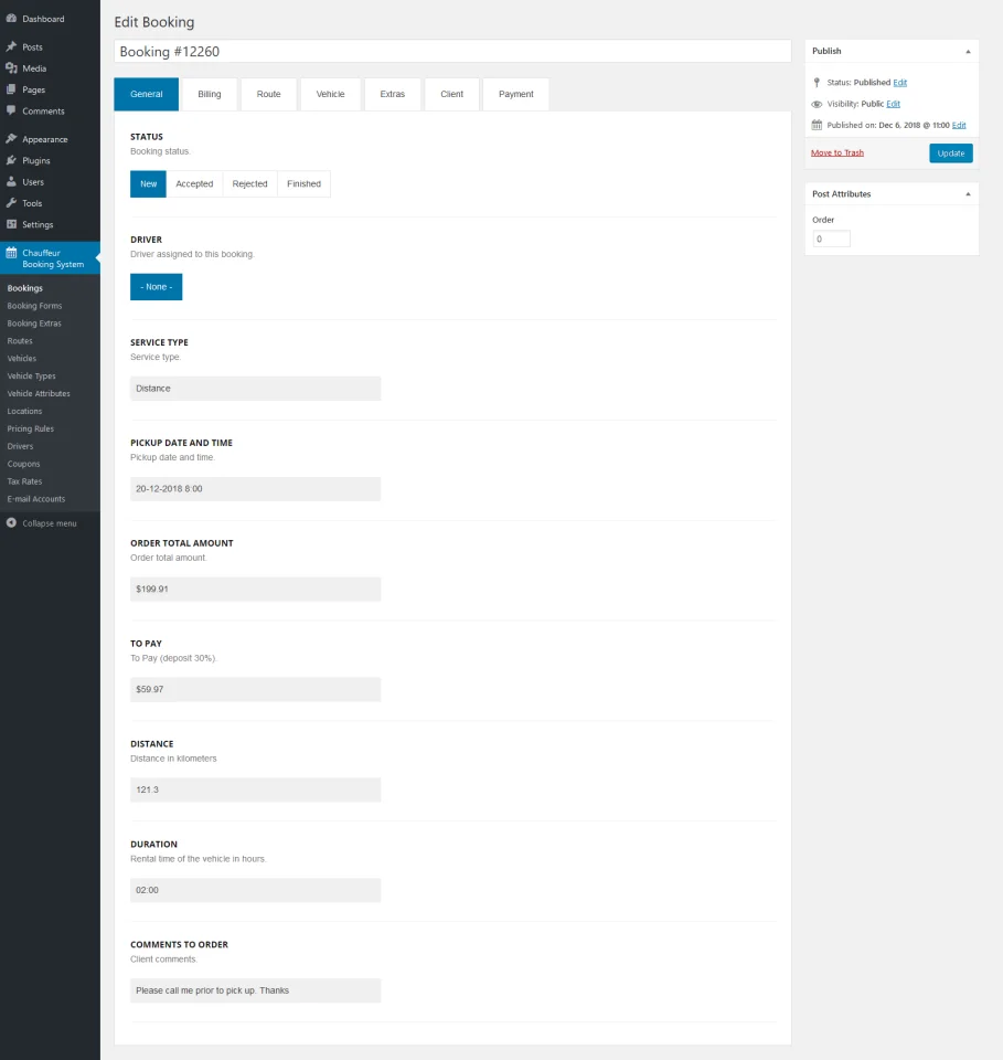 Chauffeur Booking System for WordPress — screenshot 2