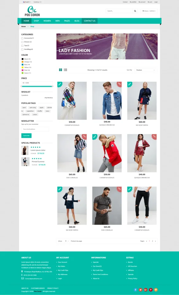 POS Coron Responsive HTML5 eCommerce Website Template with Full Pages — screenshot 2