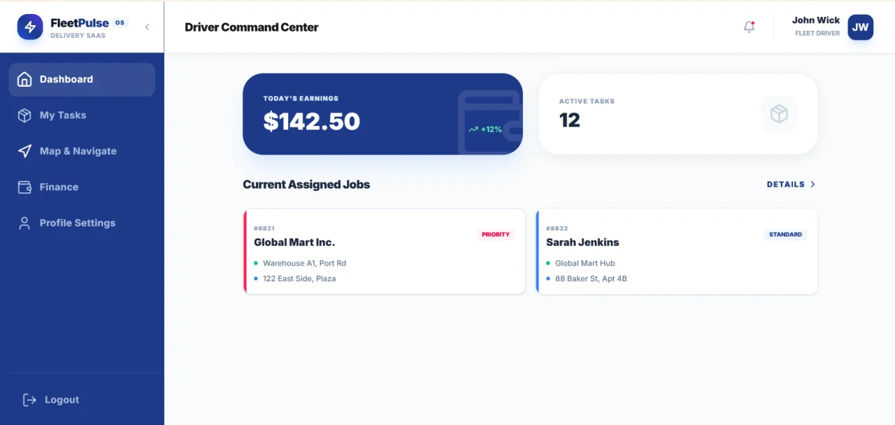 FleetPulse Enterprise Multi-Tenant Delivery Operating System — screenshot 2