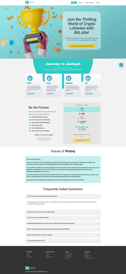 BitLotte - Crypto Lottery Pools — screenshot 1