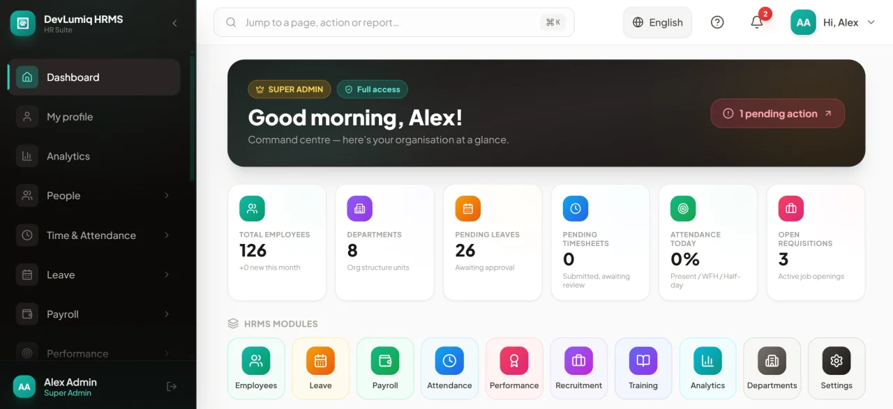 DevLumiq HRMS Next.js HR Management System — screenshot 7