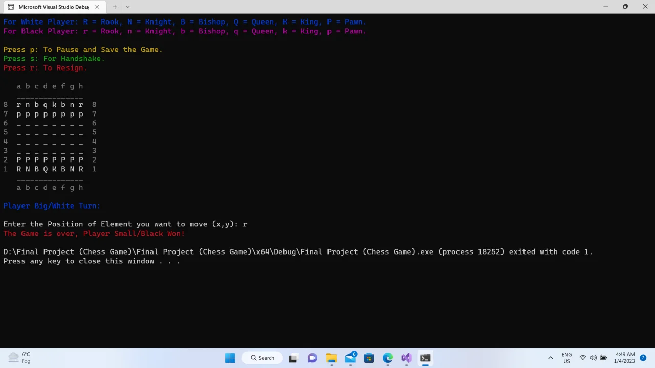 Chess Game C++ Code — screenshot 6